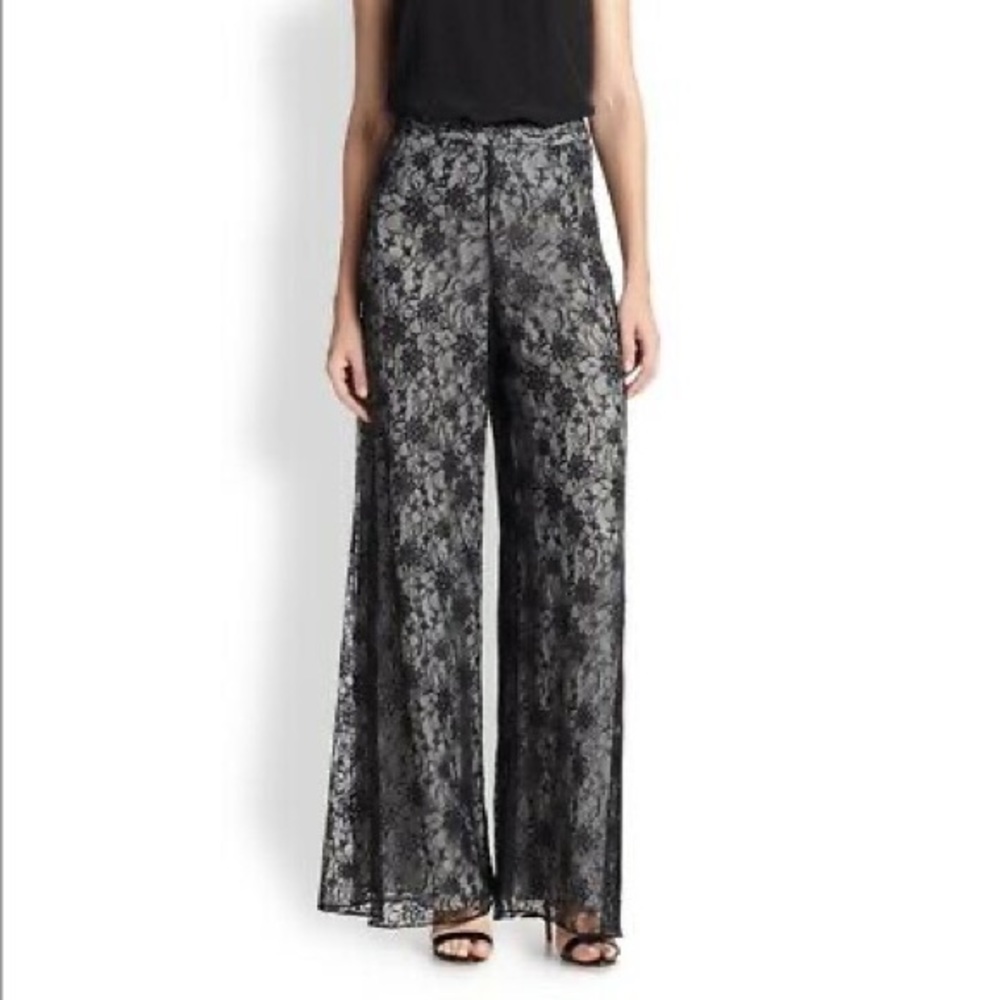 Alice + Olivia Super Wide Leg Lace Pants